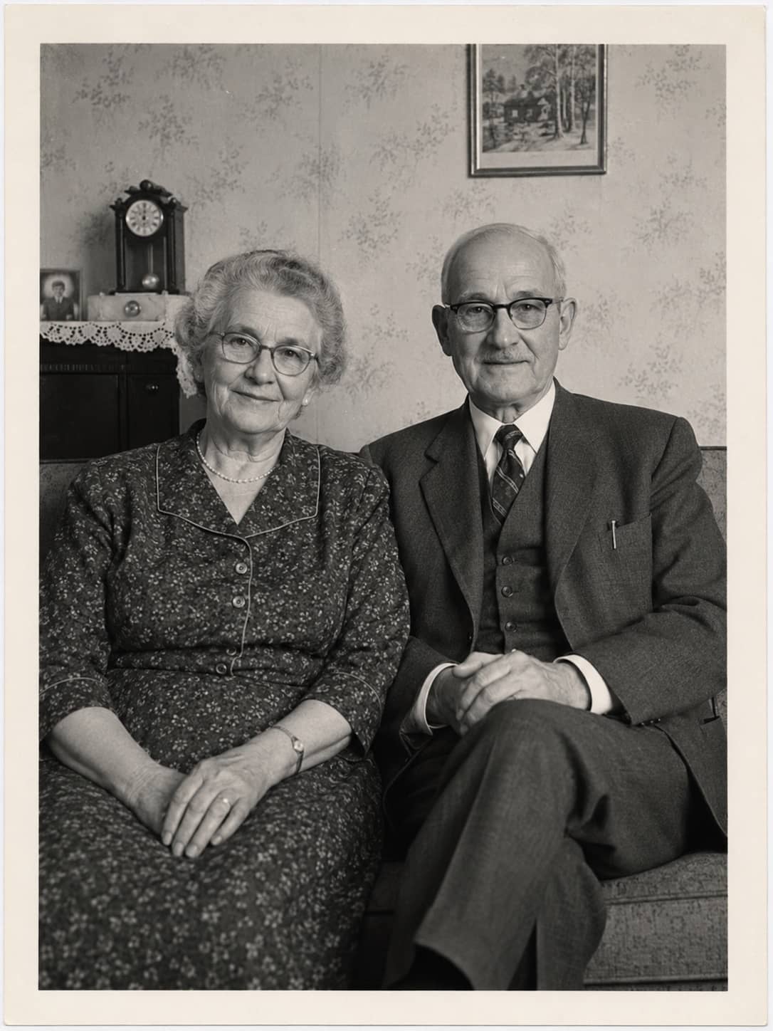 AI photo restoration app adding natural color to a black and white portrait before