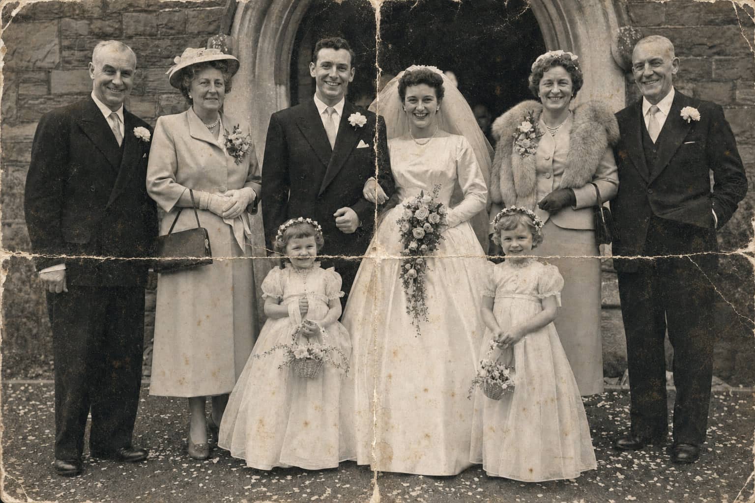 Creased wedding print, saved