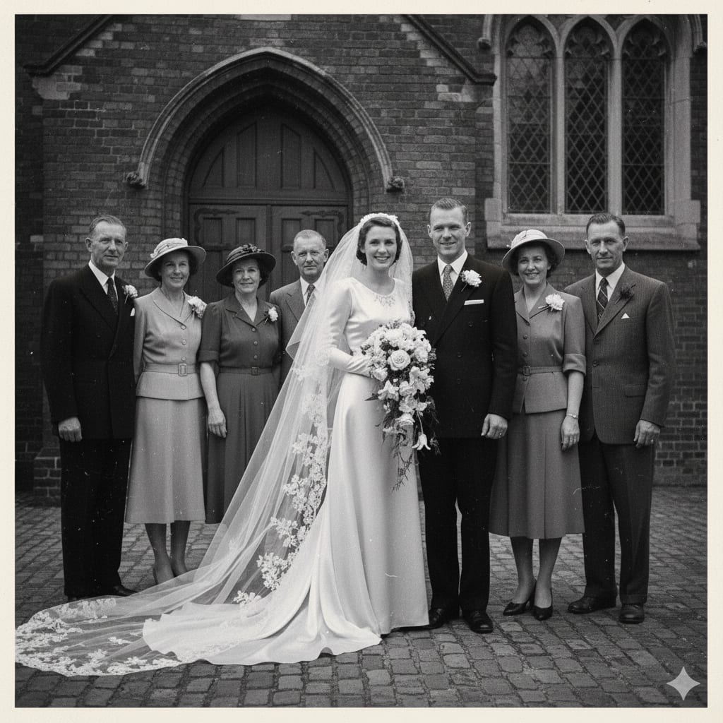 Faded 1970s photo before restoration